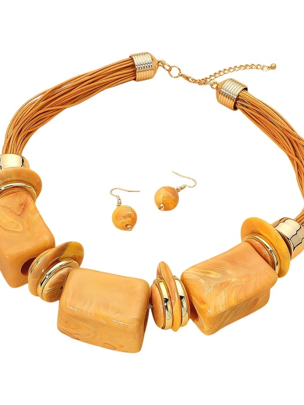 Hunter Green Statement Necklace and Earring Set
